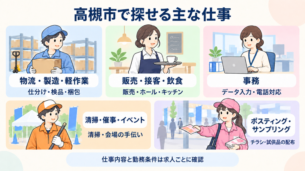 高槻市で探せる主な仕事
